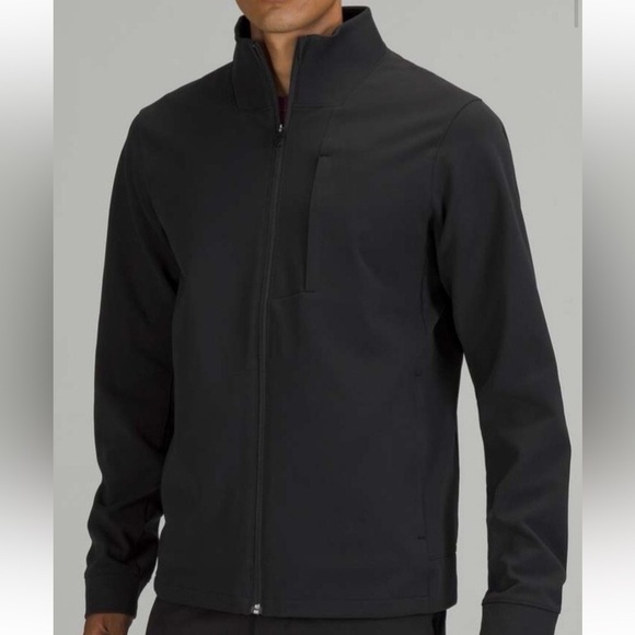lululemon athletica Other - Lululemon Sojourn Track Jacket Large Black Full Zip Stretch Softshell Warpstreme